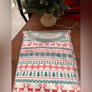 Macy's Red and Green Holiday Pajama Top